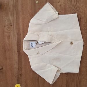 NWT Zara Linen Blend Cropped Blazer